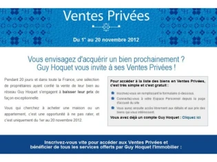 Ventes privées chez Guy Hoquet l'Immobilier