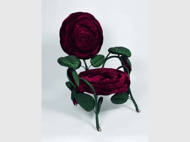 Fauteuil Rose XIXe siècle