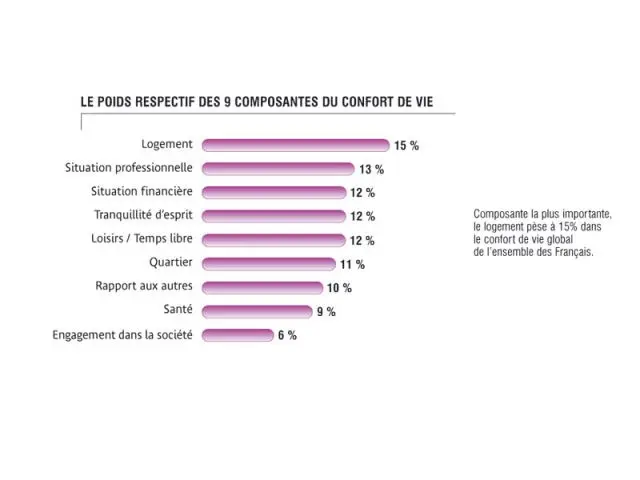 Le poids respectif des 9 composantes du confort de vie - Observatoire Dolce Vita Gaz de France