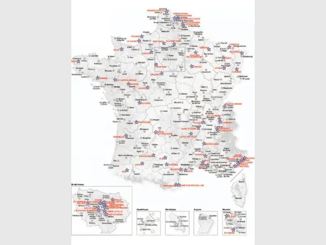 carte de France villes labellisées