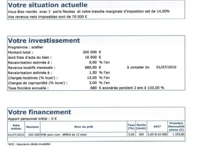 simulation investissement locatif