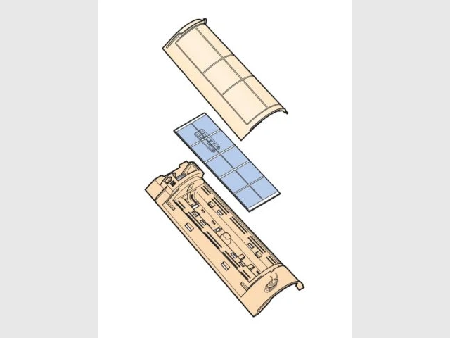 Schéma d'une tuile solaire - tuiles solaires TechTile