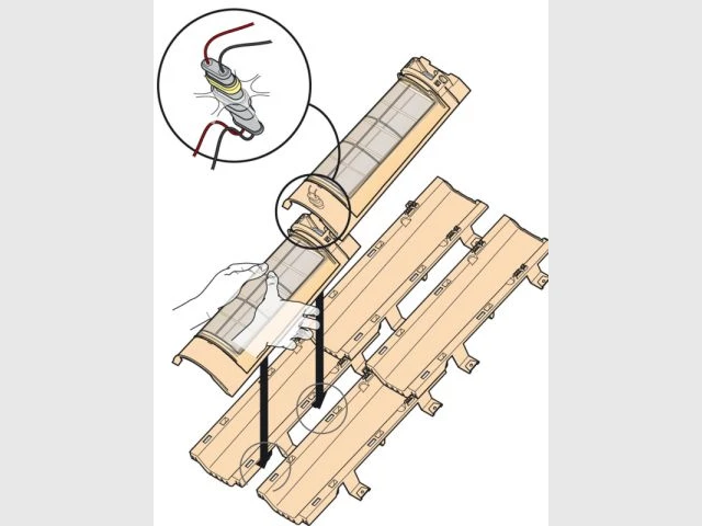 Schéma de fixation d'une tuile solaire - tuiles solaires TechTile