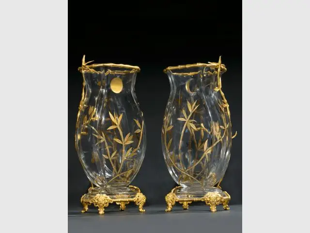 Paire de vases en cristal de la Maison E. Enot à P