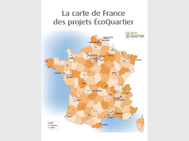 Carte des Eco-quartiers