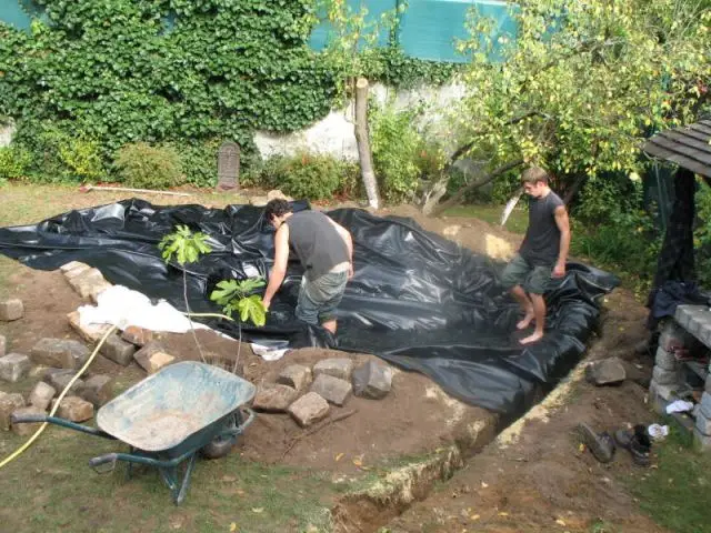 Préparation sol - Bassin jardin