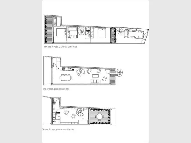 Trois niveaux - maison tube