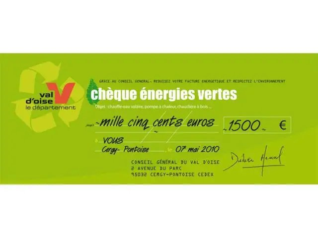 chèque énergies vertes