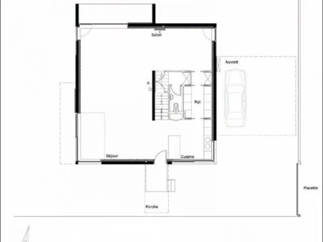 Plan Rez-de-chaussée - maison 10x10