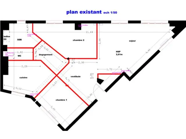 Plan de l'appartement avant les travaux - Reportage dressing