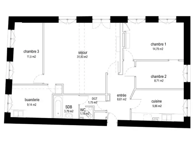 Plan - Avant les travaux - Reportage salon