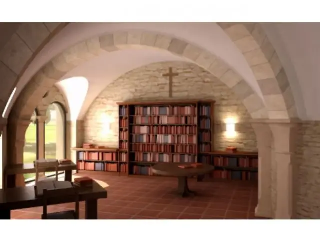 Le scriptorium - vue 3D - Bâtisseur de monastère