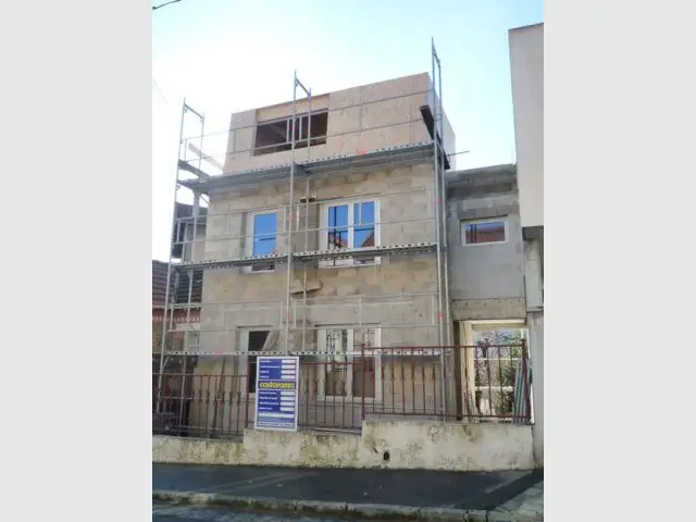 Travaux - Façade côté rue - Reportage extension Vanves