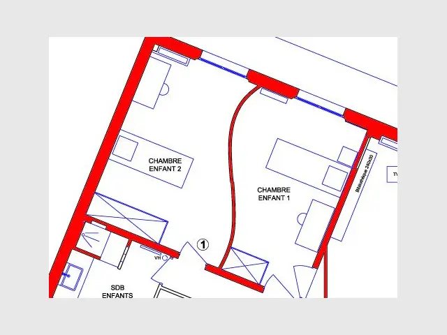 Plan des chambres des enfants - Appartement Asie moderne