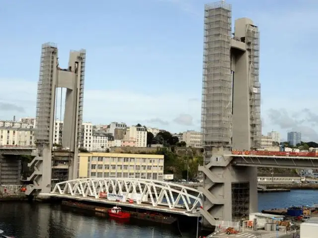 Positionnement de la travée - Pont Recouvrance Brest