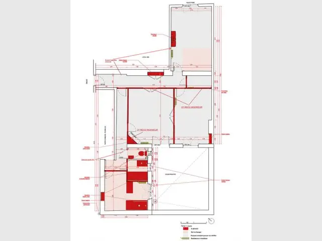 Plan existant - Appartement couleurs