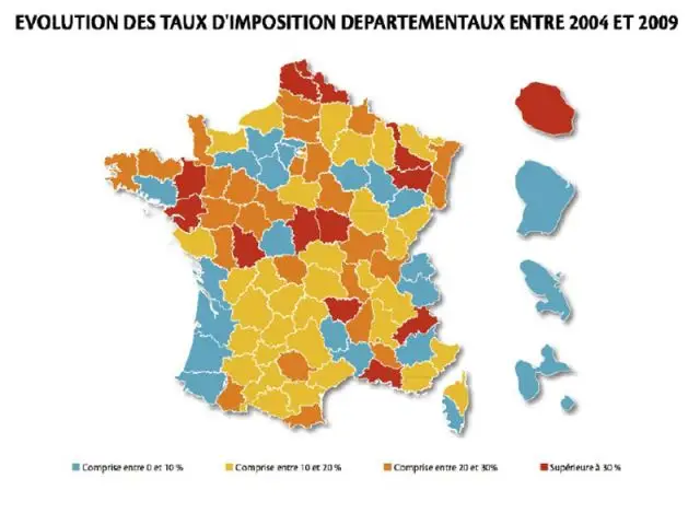 Evolution des taux d'imposition départementaux entre 2004 et 2009 - unpi