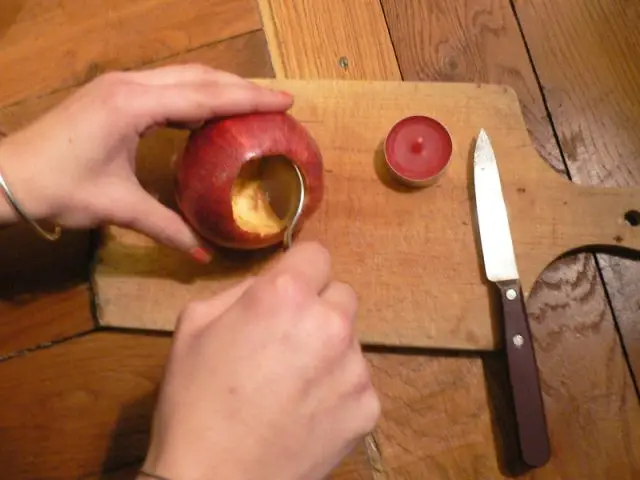 Creuser la pomme pour y mettre une bougie - Déco table Noël