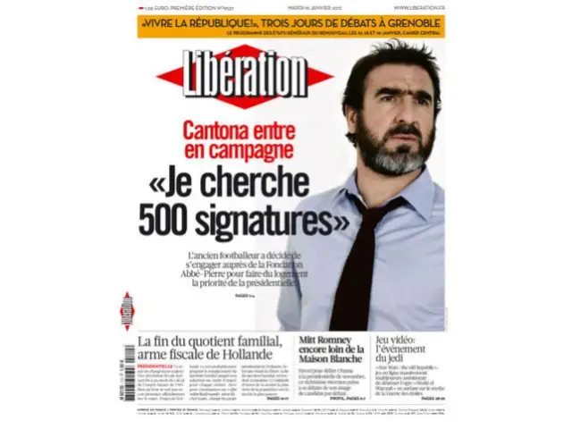 Une Libé Cantona janvier 2012