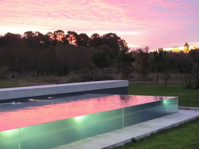 Bassin de nage - Piscine Carré Bleu - Concept Aquaglass