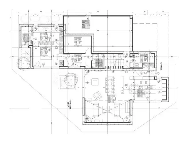 Plan du rez-de-chaussée - Maison passive bois massif