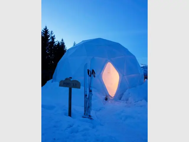 Les WhitePods à l'aurore - Hôtel WhitePod