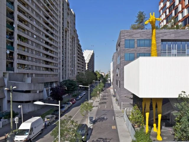 Crèche de la girafe : Vue depuis la passerelle - Crèche Girafe