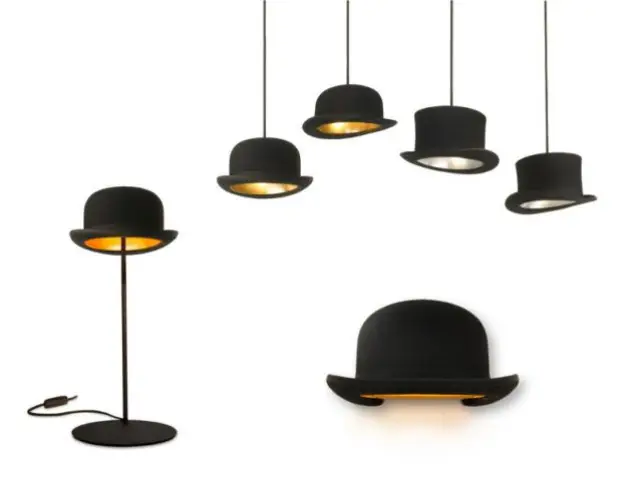 Des luminaires chapeau melon pour le Chapelier - Alice au Pays des Merveilles