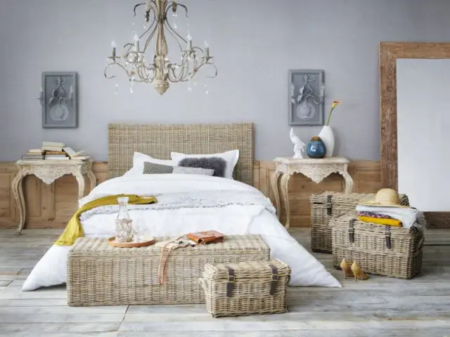 Du mobilier en rotin pour une chambre romantique - Rotin