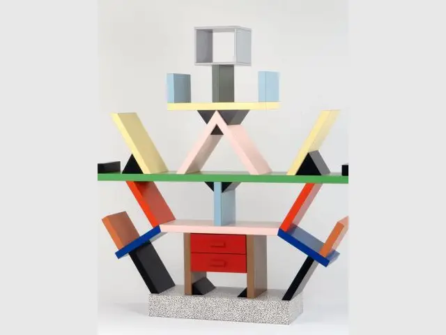 Etagère Carlton (Sottsass) - Pièces - exposition "Histoire des formes de demain" Saint-Etienne