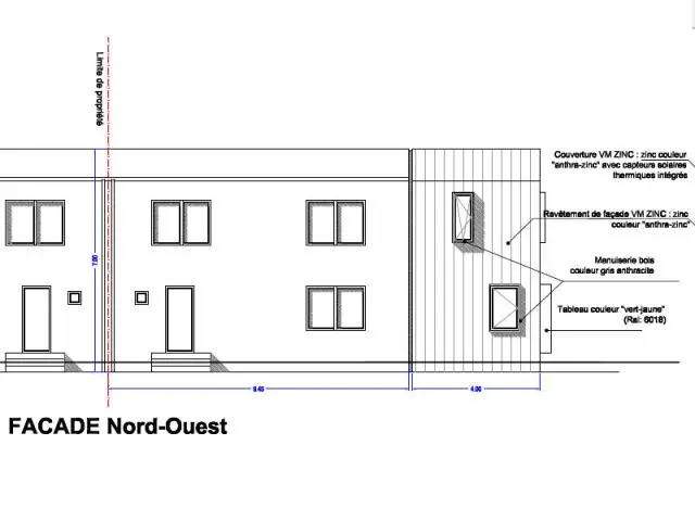 Plan façade Nord-Ouest - Alternatives Architecture