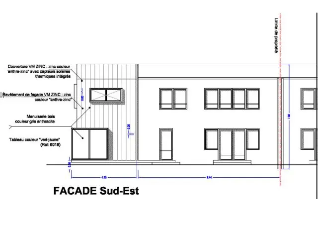 Plan façade Sud-Est - Alternatives Architecture