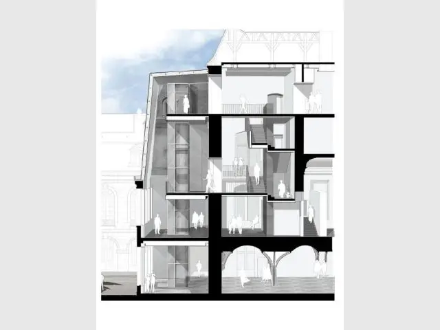 Plan en tranches du nouveau bâtiment  - Rénovation du musée des Beaux-Arts de Dijon