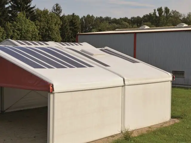 Cellules photovoltaïques appliquées sur une toile de tente  - Texysolar