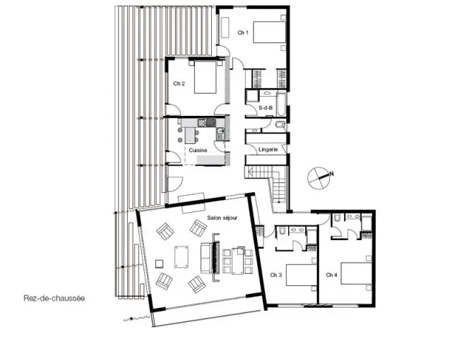 Rez-de-chaussée - Réalisation bio-climatique