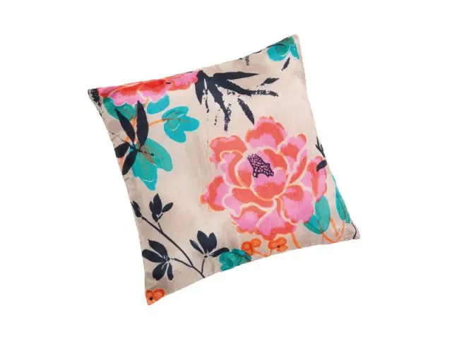 Coussin en soie PIVOINE taupe - coussin Capsule