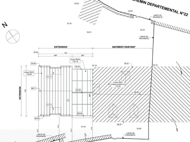 Plan de masse - Maison extension cuivre