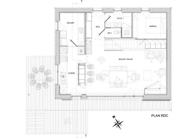 Plan du rez-de-chaussée - Maison passive Gosne