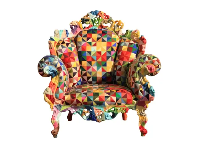 Un fauteuil de style façon arlequin - Biennale de design Saint-Etienne 2015