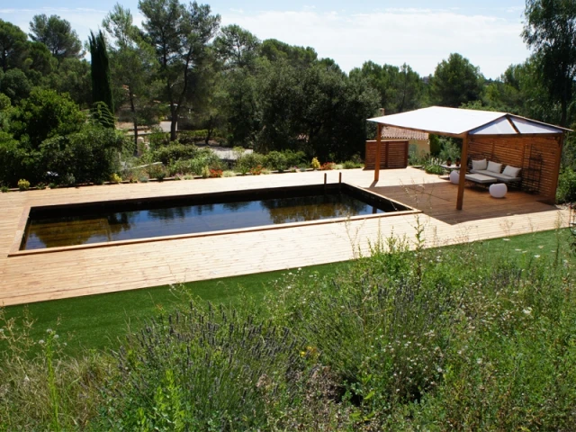 Une piscine construite en dix jours comme un jeu de Légo - Piscine familiale naturelle 