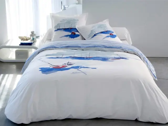 Un motif marin pour une parure de lit qui fait voyager - Tendance aquarelle