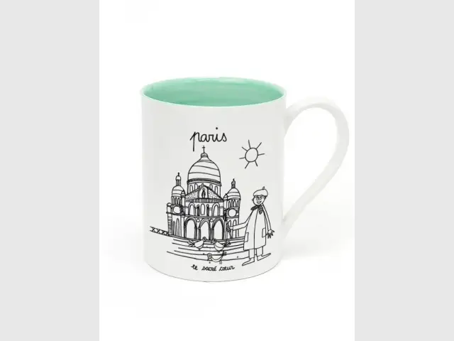 Une tasse à colorier en guise de souvenir de Paris - La tendance coloriage déteint sur toute la maison