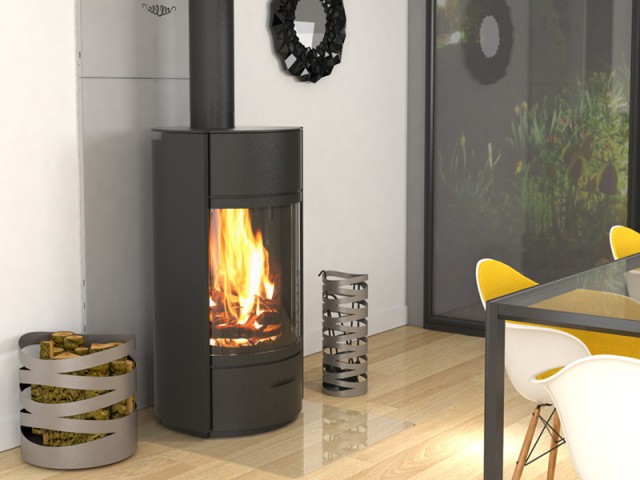 Support, accessoires pour bois de cheminée coloris noir - Longueur