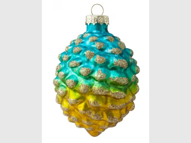 Une boule pomme de pin multicolore pour un Noël psychédélique - Une déco de Noël décalée