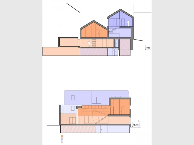 Des travaux d'envergure - Un hangar commercial réhabilité pour créer deux logements imbriqués 