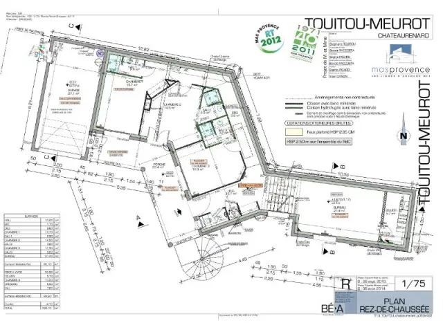 Plan rez-de-chaussée - Mas Provence - Maison de Julie