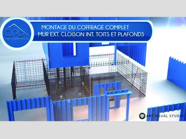 Etape 3 : montage du coffrage complet - Maison OPB