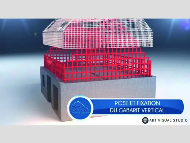 Etape 7 : Pose et fixation du gabarit vertical - Maison OP