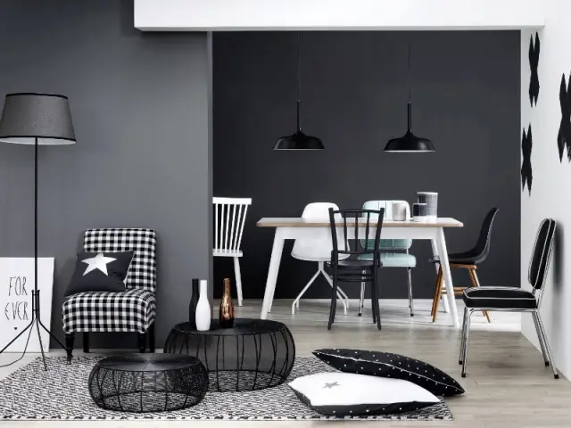 Un intérieur dépareillé style noir et blanc - Un intérieur dépareillé