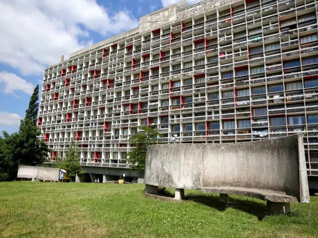 L'Unité d'Habitation, conçue comme un village - La Maison de la Culture à Firminy (Loire) réalisée par Le Corbusier inscrite sur la Liste du patrimoine mondial de l'UNESCO depuis juillet 2016